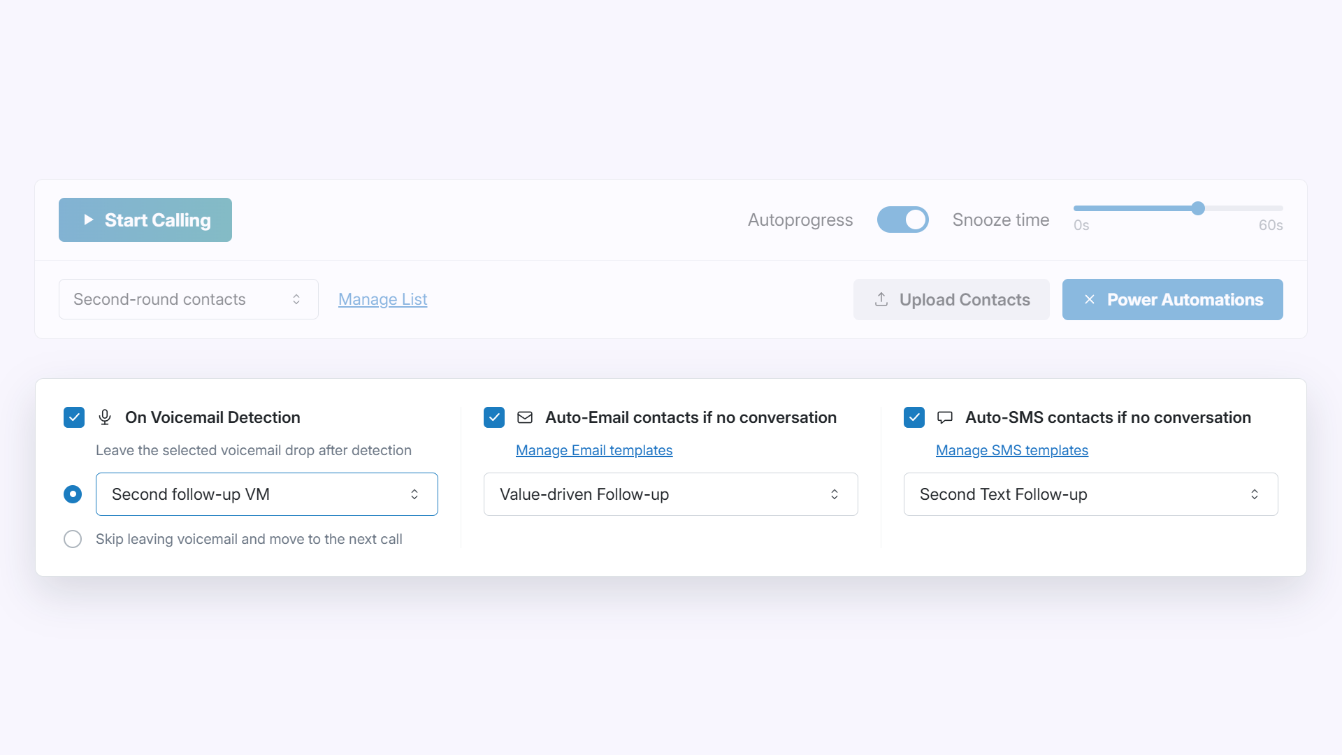 Detecção de mensagens de voz e automações avançadas